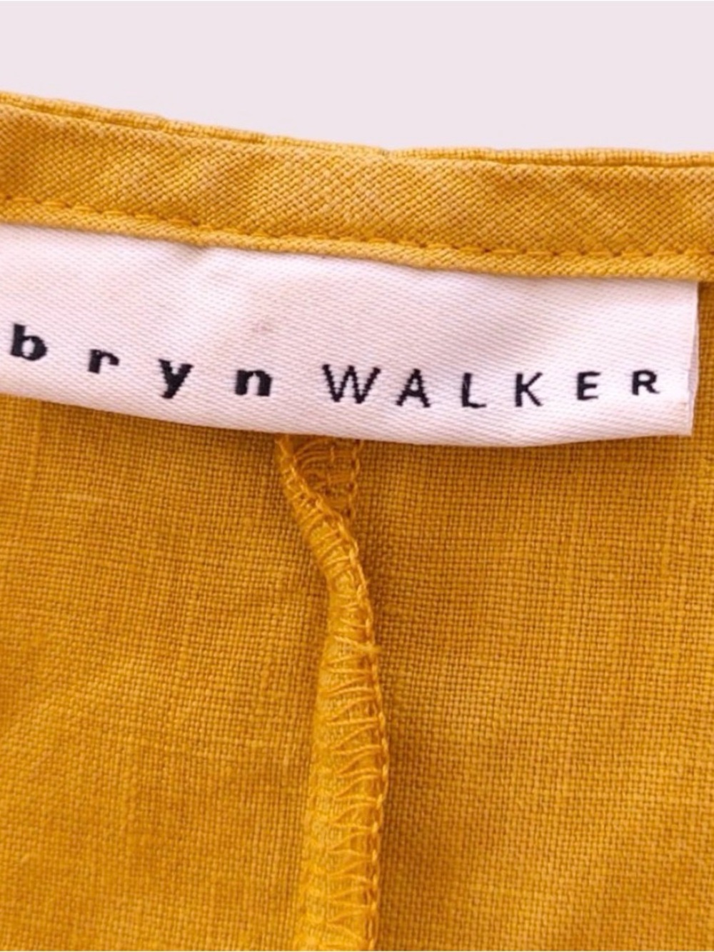 bryn Walker Mustard Yellow Linen Tank Top